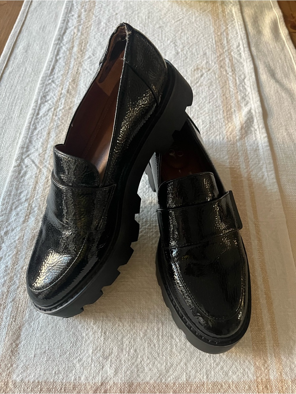 Franco Sarto Black Patent Women's Loafers